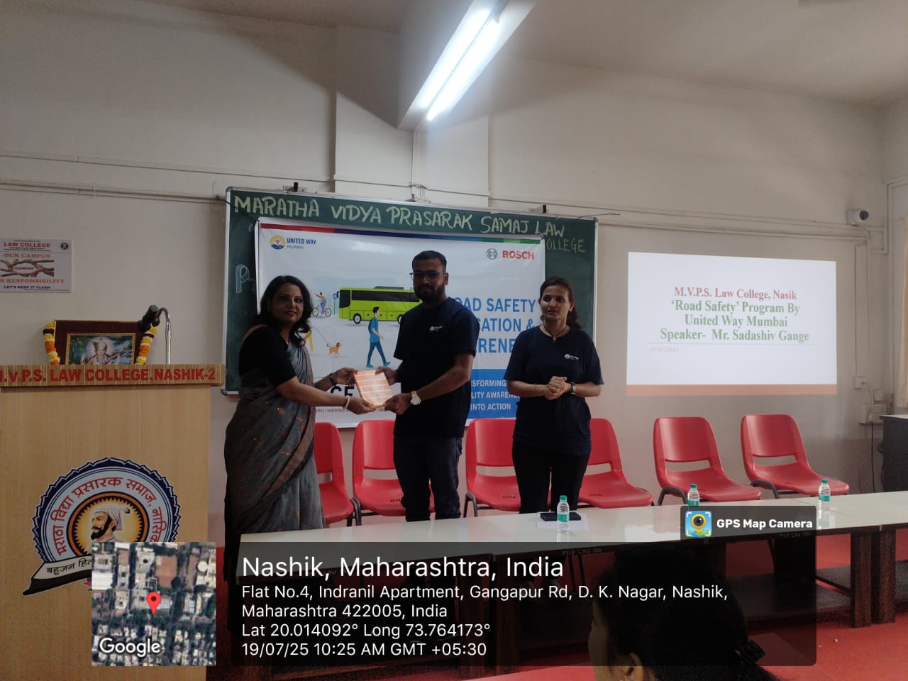 MVP Samaj’s Law College organized a Road Safety Education & Awareness Program – Two Wheels, One Life. A step towards safer roads and responsible riding.